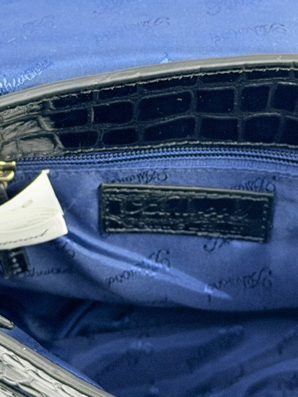 Ashwood Leather Black Croc Embossed Mini Backpack 62785 NWT Gold Hardware - Picture 12 of 14